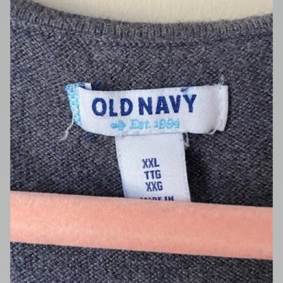 Old Navy Grey V-Neck Lightweight Sweater - Picture 2 of 3